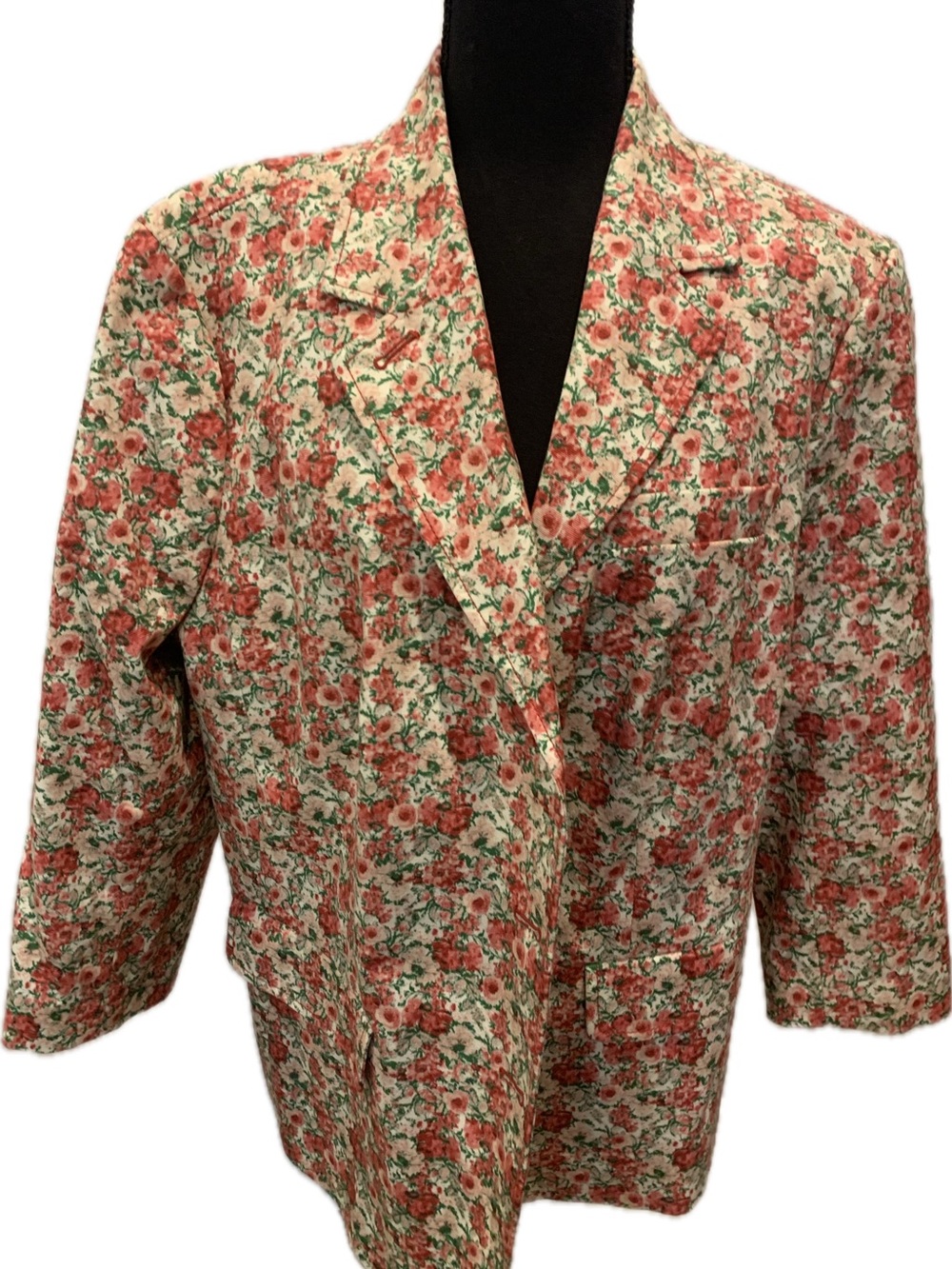 Worn once! Talbots Floral Blazer in Coral, Green and Cream